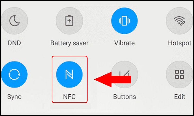 Bật/ tắt NFC từ thanh thông báo